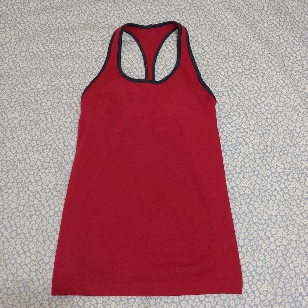 Lululemon Ebb And Flow Racerback Tank In Red Size 4 - Picture 7 of 11